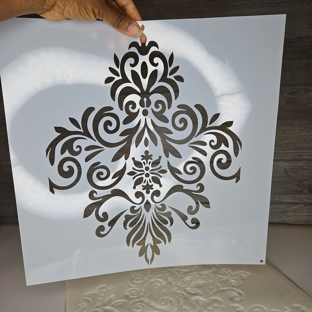 Elegant White Wall Stencil Decor Large Pieces 9set